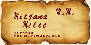 Miljana Milić vizit kartica